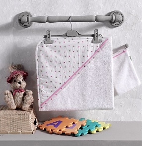 Полотенце-уголок и варежка Cute Bear из 100% хлопка (Kidboo, 00-0011709 pink)